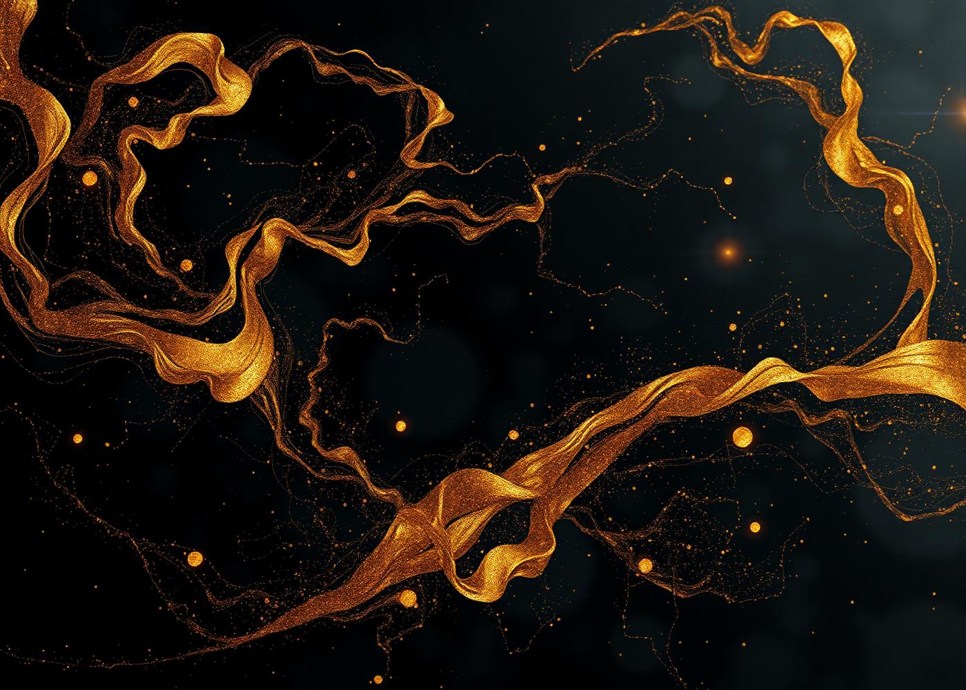 Abstract gold and charcoal AI-generated digital artwork